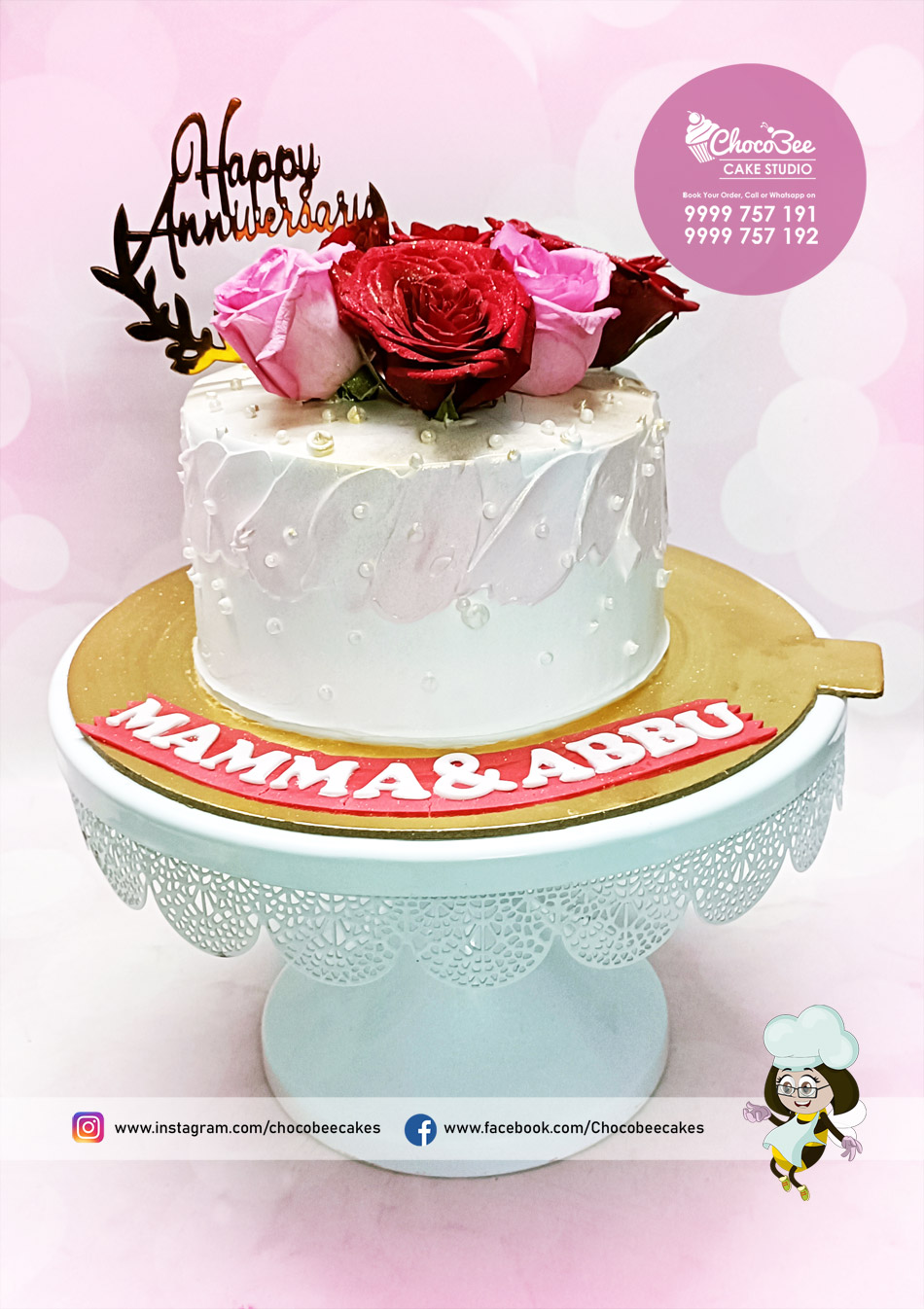 perfect together anniversary cake | homebakercakes